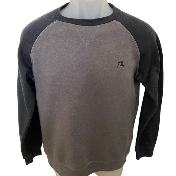 QUIKSILVER Two-Toned Gray Long Sleeve Pullover Sweatshirt Men S/P Small - Picture 1 of 6